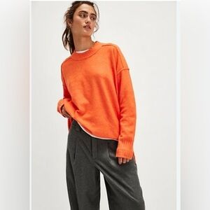 Free People Phoebe Pullover Color: Shell Coral Sz Xs